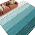 thumbnail image 2 of Teal Ombre Area Rug 5x7 FT, Non Slip Bedroom Throw Carpet, Farmhouse Vintage Wooden Striped Washable Soft Floor Carpet Non-Shedding Rug for Dining Room Bedside Classroom Desk, 2 of 9