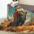 thumbnail image 6 of Zufioo Western Desert Cactus Bald Eagle Fleece Blanket Queen Size,Plush Bed Blanket,Ultra Soft Throw Blanket,Plush Fuzzy Cozy Blanket Perfect for Bed,Couch-40"x30", 6 of 7