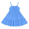 thumbnail image 6 of LTTVQM Solid Color Dresses for Girls 7-8 Summer Casual Sleeveless Ruffle Hem Midi Dress Cute Sundresses Comfortable Church Dress Blue 7-8 Years, 6 of 6