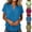 Sky Blue, variant on Womens Shirts Plus Size Women's V-Neck Short Sleeve Blouse Rolled Cuff Casual Loose Solid Color Tunic Turtleneck Sweater Top Sky Blue XXL