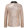 thumbnail image 3 of Rloper-Lop Mens Sequin Dress Suit Jackets One Button Turn Down Collar Coats Stylish Shiny Outerwear Party Festival Tuxedo Sport Coats Beige S, 3 of 3