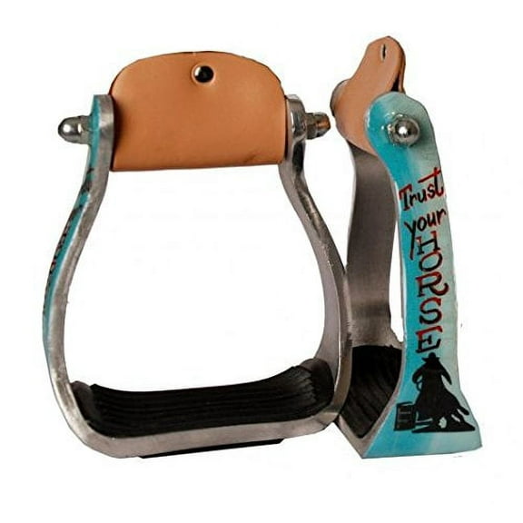 Showman "Trust Your Horse" Barrel Racer Print Stirrups
