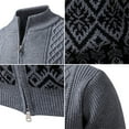 thumbnail image 4 of Men's Cardigan Sweater Zip Up Knit Blazer Jacket Knitwear Dark Gray M, 4 of 6
