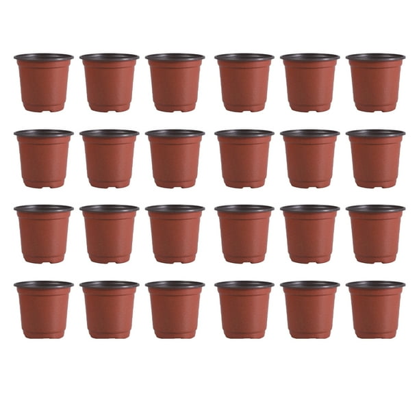 100 piezas de plástico de plástico creative suculentos de maceta transpirable Suculentas de la maceta de la olla de la maceta - diámetro 90 mm (marrón)