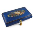 thumbnail image 1 of Beautiful 30 Note Royal Blue Instrumental and Floral Wood Inlay Music Box - Beautiful Dreamer, 1 of 2