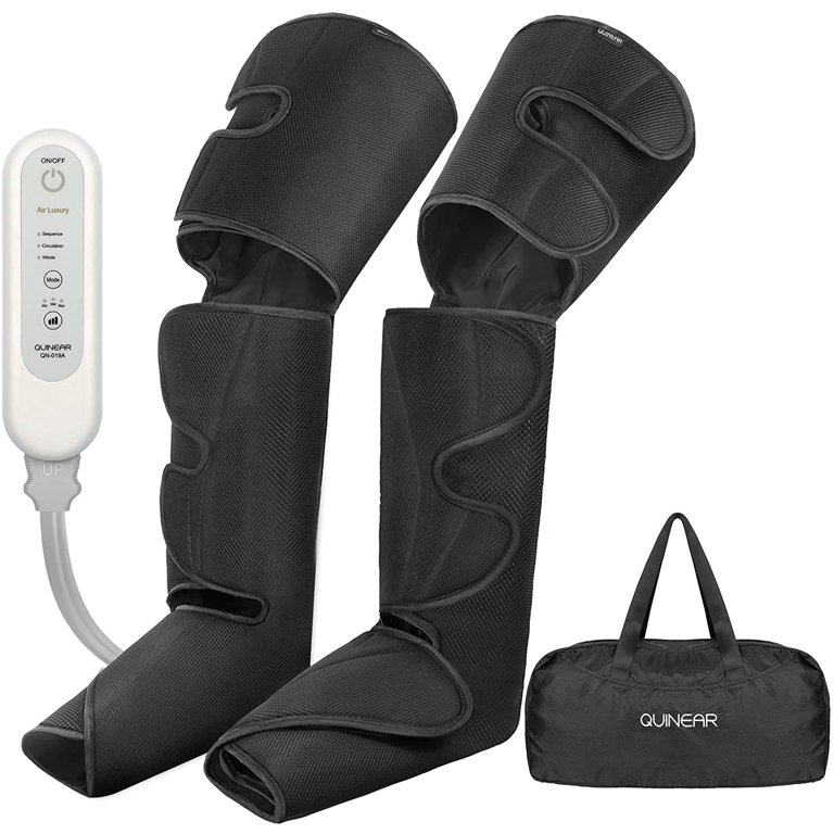 QUINEAR Leg Massager with Heat Air Compression Massage for Foot & Calf  Helpful for Circulation and Muscles Relaxation(FSA or HSA Approved)