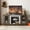 Grey-Without Fireplace, variant on Hemvt 58" Modern TV Stand with Faux Stone Finish, 2-Door Entertainment Center for TVs up to 65", TV Cabinet with Cable Management for Living Room, Cherry