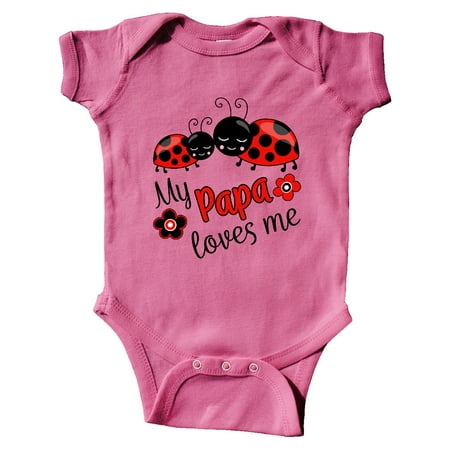 

Inktastic My Papa Loves Me with Cute Ladybugs Gift Baby Boy or Baby Girl Bodysuit