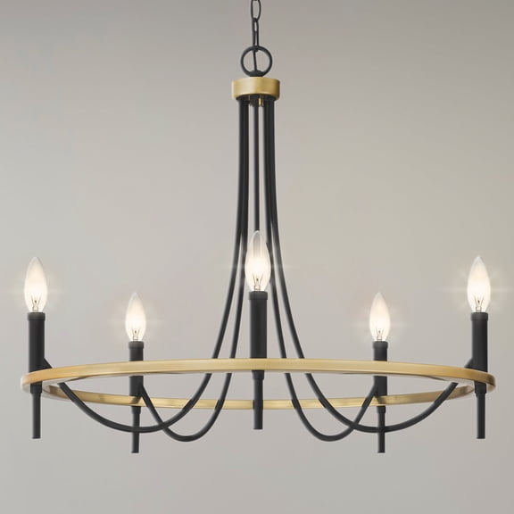 Luxury Transitional Chandelier, Matte Black, UQL4870