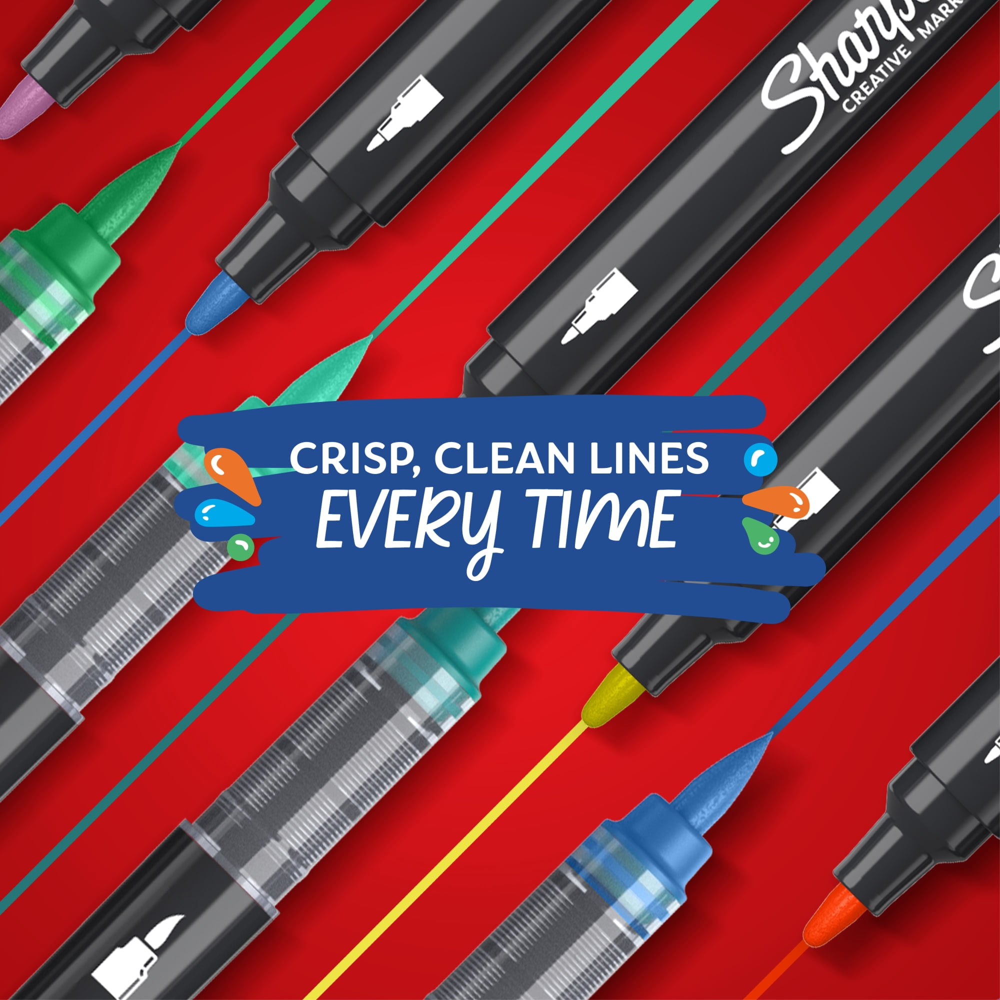 Sharpie Creative Markers, Water-Based Acrylic Markers, Bullet Tip, Assorted Colors,12 Count