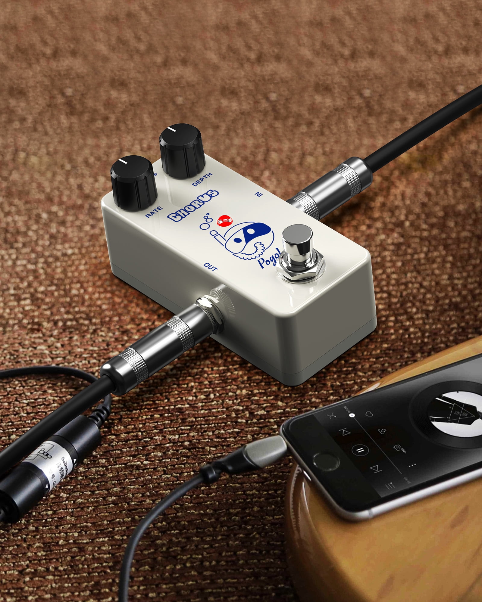 POGOLAB Chorus Pedal Chorus Guitar Pedal Mini Analog Chorus Pedal DC 9V True Bypass for Electric Guitar
