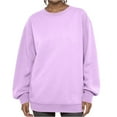 thumbnail image 2 of Lumtrix Oversized Sweatshirts for Women No Hood Crewneck Loose Fit Fleece Pullover Tops Fashion Fall Clothes 2026 Purple XL, 2 of 5