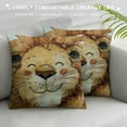 thumbnail image 3 of Creowell  Throw Pillow Cover Orange Baby Lion Animal Watercolor Drawing Nursery Safari Big Inches Pillowcase Home Decor Square Pillow Case Cushion Cover 20x20in, 3 of 5