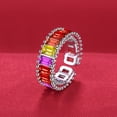 thumbnail image 2 of Anillo de Plata de Ley 925, anillos de compromiso de tamaño ajustable con circonita AAA para mujer, anillo de boda, regalo de joyería bonito a la moda para fiesta, 2 of 2