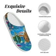 thumbnail image 5 of Daiia Little Sea Turtles Print Women’s Fuzzy Slippers Memory Foam Lightweight House Shoes Cozy Loafer Flannel House Shoes-40/41, 5 of 7