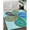 thumbnail image 3 of Ahgly Company Machine Washable Indoor Square Transitional Green Area Rugs, 7' Square, 3 of 7