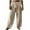 Khaki, variant on hotojiny Mens Casual Pants Summer Elastic Waist Beach Yoga Palazzo Trousers Lightweight Tie Front Flowy Linen Pants