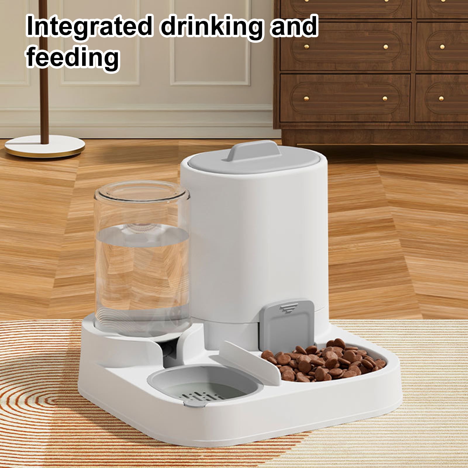 Koiauber Automatic Cat Feeder And Water Dispenser Pet Food Feeder And Water Bowl for Small Medium Dogs Cats