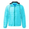 thumbnail image 3 of KaLI_Store Men Puffer Jacket Cotton Lightweight Puffer Jacket Winter Coats With Hood Mint Green,XL, 3 of 4