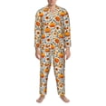 thumbnail image 3 of Picia Autumn Pumpkin Blossoms Pattern Men’s Long-Sleeve Sleepwear Set - Soft 2-Piece Loungewear with Pockets, Comfy PJs for Relaxing Nights-XX-Large, 3 of 7