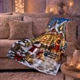 thumbnail image 6 of Snowy Bakery Village Illustration Festive, Festive Pet Portrait Pattern, Warm Flannel Blanket for Living Room and Reading Nook, Dog Lovers Christmas Gift, Pet Lover Home Decor, 6 of 9