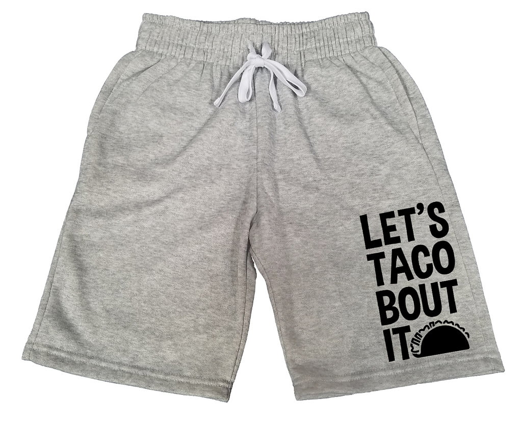 Men's Let's Taco Bout It V375 Gray Fleece Jogger Sweatpants Gym Shorts ...