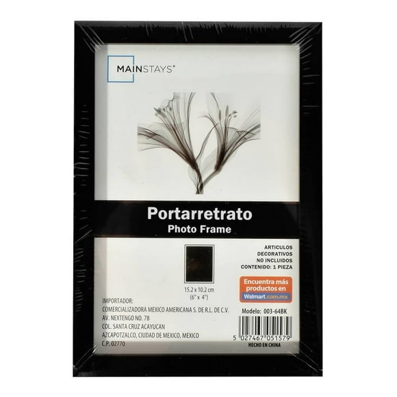 Portarretrato Mainstays Negro 6 x 4 pulgadas