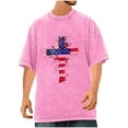 thumbnail image 2 of JOANKDMI July 4th Shirts for Men Cotton American Flag Independence Day Short Sleeve Crew Neck Relaxed Fit Tops Patriotic Festival Trendy Fashion T Shirts, 2 of 5