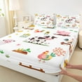 thumbnail image 3 of jejeloiu Cute Cattle Sheep Twin Sheet Sets,Farm Animal Twin Fitted Sheet,Rustic Farmhouse Cabin Flat Sheet For Boys Girls,Ultra Soft Home Decor,3pcs, 3 of 7