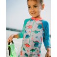 thumbnail image 2 of Baby And Toddler One-Piece Long Sleeve Rashguard Grey Baby Dinosaur Print, 2 of 6