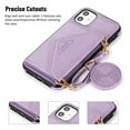 thumbnail image 4 of Dteck Case for Apple iPhone 12 mini 5.4-inch,Luxury Leather Wallet Case Magnetic Flip Card Holder Slots Back Protective Kickstand Phone Cover with Shoulder Strap (about 1.4m),Lightpurple, 4 of 5
