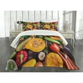 thumbnail image 3 of Ambesonne Harvest Quilted Bedspread Set 3 Pcs, Vegetables on Rustic Table, King Size, Multicolor, 3 of 5