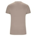 thumbnail image 4 of HOMBOM Khaki Women Shirts New Arrivals Y2K Crew Neck Solid Slim Fit Short Sleeve T-shirt XS, 4 of 7