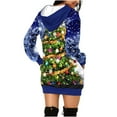 thumbnail image 3 of Lilgiuy Womens Christmas Print Hoodie Dress Long Sleeve Loose Hooded Sweatshirt Tops with Pockets Casual Mini Dress Pullover for for Travel Vacation, 3 of 4