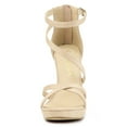 thumbnail image 3 of BLISSFUL STEP Women's Solid Color Stiletto Heel Zipper Ankle Strap Platform Sandals, 3 of 7