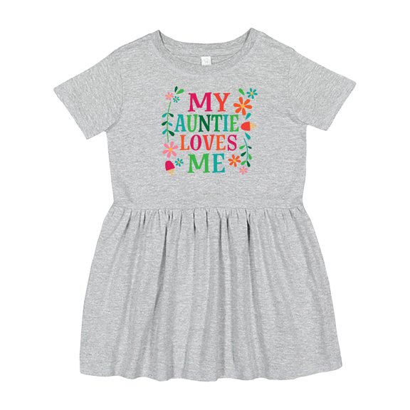 Inktastic My Auntie Loves Me Girls Girls Toddler Dress