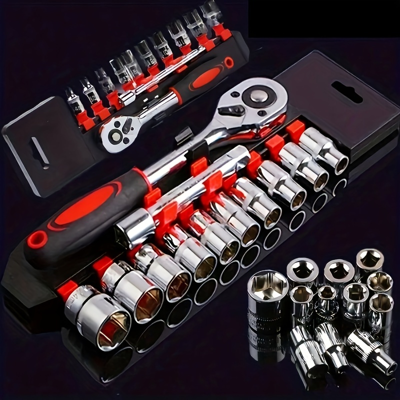 Baole 12-piece 1/4-inch ratchet wrench set | Durable chrome vanadium steel socket | Extended labor-saving handle | Suitable for auto repair/industrial/home DIY