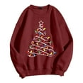 thumbnail image 3 of Christmas Tree Sweatshirts for Women 2025 Long Sleeve Crewneck Casual Holiday Graphic Sweatshirt Pullover Tops, 3 of 5