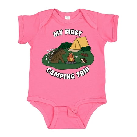 

Inktastic My First Camping Trip-Camping Hedgehog Gift Baby Boy or Baby Girl Bodysuit