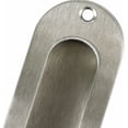 thumbnail image 3 of Manija de puerta corrediza de acero inoxidable cepillado, diseño empotrado EL-08, espaciado de 108 mm, estilo concha, 3 of 6