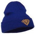 thumbnail image 5 of Gold Diamond Embroidered Long Cuff Beanie - Royal OSFM, 5 of 5