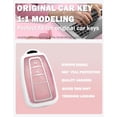 thumbnail image 5 of Key Fob Cover Compatible with Toyota Camry Rav4 Corolla Corolla Cross Corolla Hatch Highlander 4Runner Land Cruiser Tundra 2019-2026 4 Button Keychain Case Holder Protector,Keychain-A-pink, 5 of 8