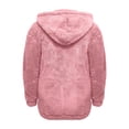 thumbnail image 4 of MASRIN Women's Sherpa Fleece Full-Zip Jacket Drawstring Warm Hooded Sweatshirt Jackets Elastic Cuff Long Sleeve Fuzzy Comfy Winter Coats with Pockets Pink XXXXL, 4 of 4