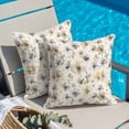 thumbnail image 5 of Gray Beige Floral Pillow Covers 18x18 Inch, Spring Modern Botanical Flowers Blossom Linen Pillowcase with Invisible Zipper, Decorative Throw Pillow Covers Cushion Case for Couch Sofa Bed Living Room, 5 of 9