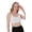 White, variant on Juniors' & Women's Lightly Padded Sports Bra, Plunge Neck, Double Strap, Soft Black, M/L