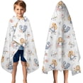 thumbnail image 3 of Princess and Cat Pattern Hooded Bath Towel，50"x30" for Ages 3 To 12 Kids, Quick Dry Lightweight Soft Microfiber Hood Beach Towel Cover Up for Kids, 3 of 7