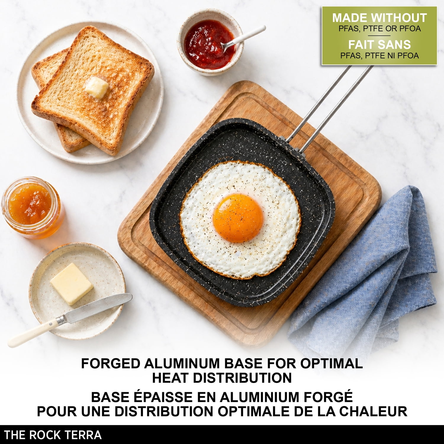 THE ROCK by Starfrit 6-In. Terra Collection Nonstick Mini Griddle with Stainless Steel Handle