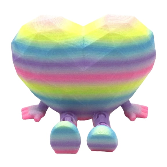 3D Printed Articulated Heart Figurine (Pink Heart) - Interactive Valentine’s Day Decor & Fidget Keepsake