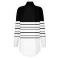 thumbnail image 5 of Topvent Tee Shirts For Women Fall Casual Long Sleeve Shirts Sweatshirt Stripe Printed High Neck Top Pullover, 5 of 5