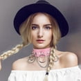 thumbnail image 2 of kurtrusly Collier Ajustable Ras-de-Cou Chaîne Multicouche Pendentif Ras-de-Cou en Cuir PU Fille Femme Punk O Ring Collier, 2 of 9